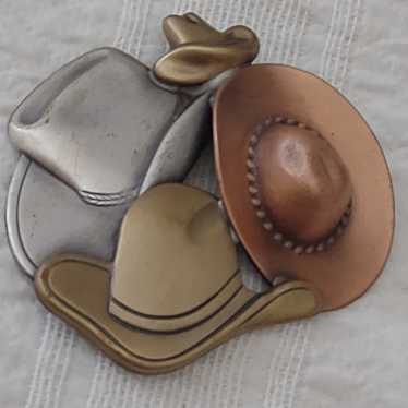 Vintage cowboy hat , men's Tie Pin or ladies broac