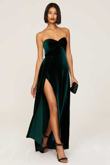 elle zeitoune Green Velvet Magnolia Gown