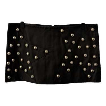 Area Leather mini skirt