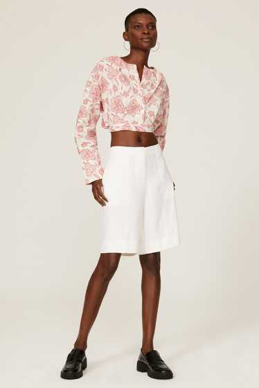 Saunders Collective White Linen Shorts