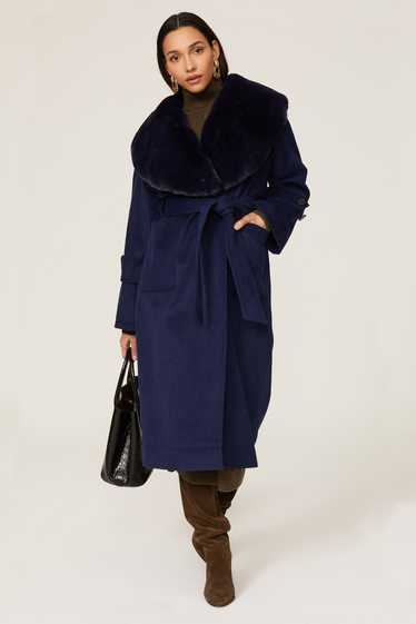 Badgley Mischka Faux Shearling Collar Coat