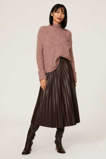 VINCE. Mirrored Cable Knit Turtleneck