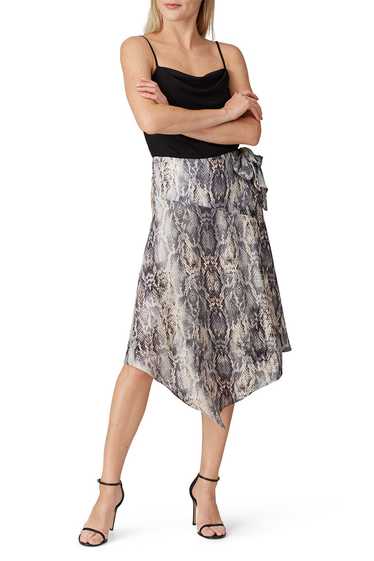 krisa Snake Print Wrap Skirt