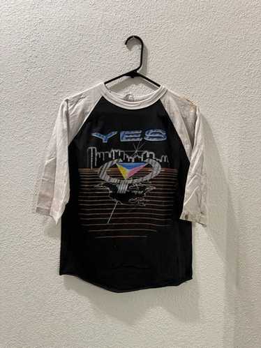 ’84年製!YES“ワールド·ツアー1984”BBシャツ(ラグラン)　グレー×白 84年製!YES“ワールド·ツアー1984”BBシャツ(ラグラン) グレー×白
