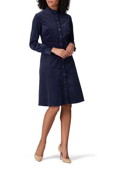 Draper James Navy Corduroy Shirt Dress