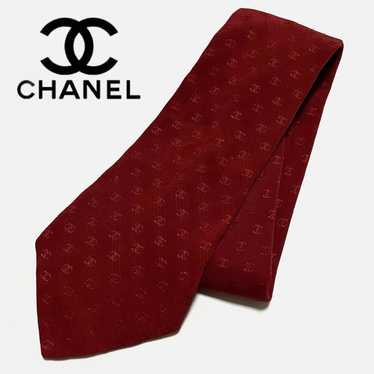 CHANEL Coco Mark Pattern Silk Necktie