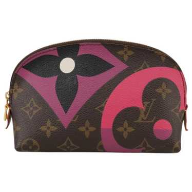 Louis Vuitton Cosmetic Pouch Brown Canvas Clutch B