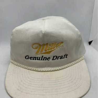 Vintage 80s Miller Lite Beer Strapback Rope Adjust