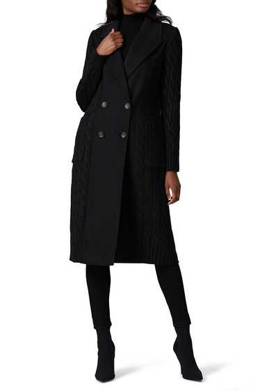 Badgley Mischka Black Knit Sleeve Coat