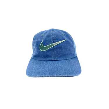 Vintage 1990's Nike Denim Big Swoosh Strapback Hat