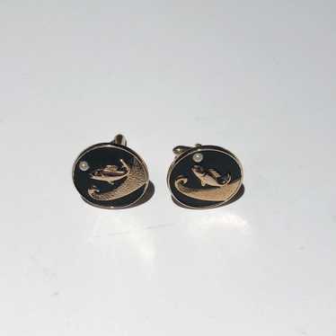 Vintage SWANK Salmon Pearl Cufflinks