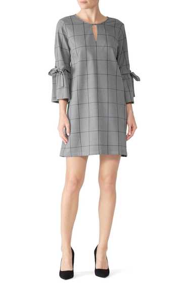 Waverly Grey Tie Sleeve Plaid Shift