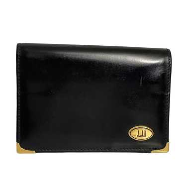 Dunhill black leather vintage card bifold wallet