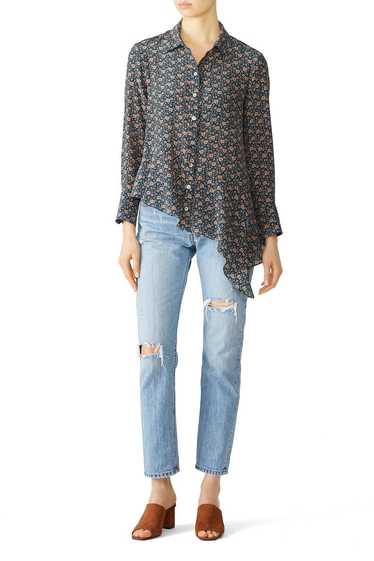 Nanette Lepore Peacock Floral Printed Blouse