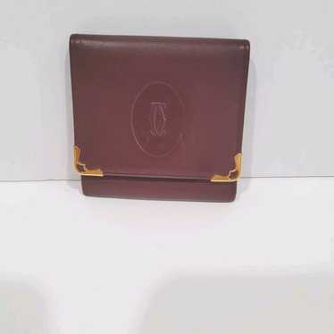 Cartier Vintage Mini Coin Holder Wallet Bordeaux L