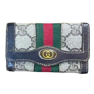 Gucci Signature Sherry Men Leather Card Holder GG 