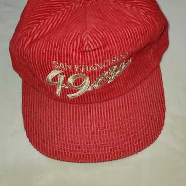 49ers corduroy red vintage baseball hat