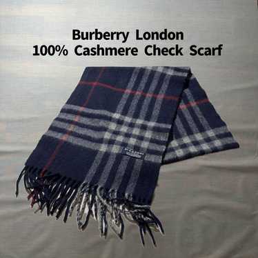 VINTAGE CLASSIC BURBERRY LONDON 100% CASHMERE SCARF GRAY