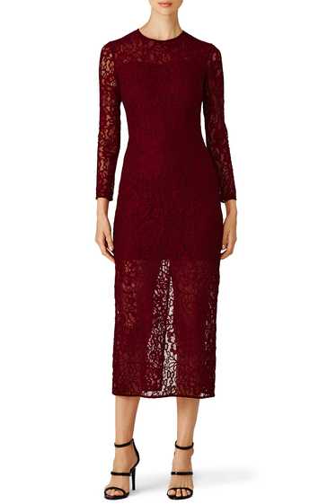 Cynthia Rowley Merlot Red Lace Sheath