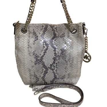 MICHAEL KORS JET SET Gray Python Leather North Sou