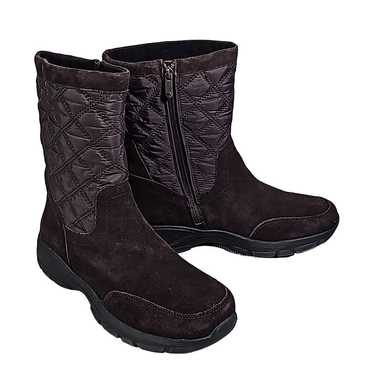 Lands' End Suede Quilted All Weather Boots Womens 