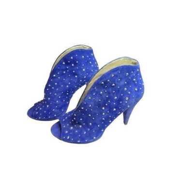 INC Women's Blue Studded Heeled Booties