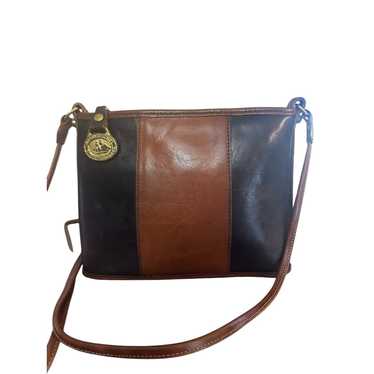 Brahmin Leather crossbody bag brown and black leat