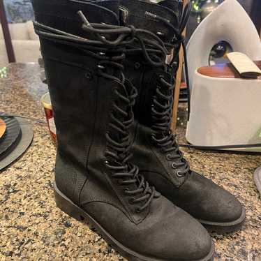 Dolce Vita Suede Combat Style Lace Up Boots