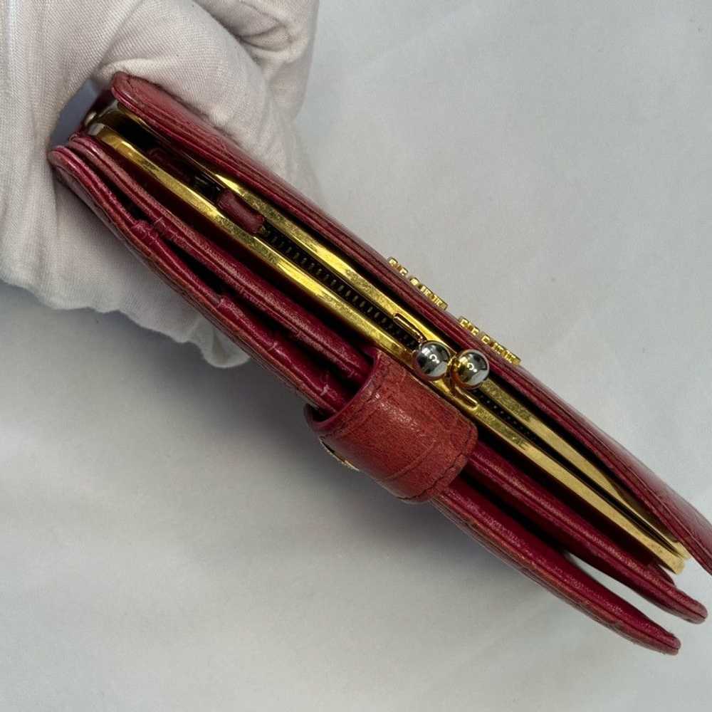 Miu Miu Miu Miu Croc Embossed Kisslock Wallet - image 10