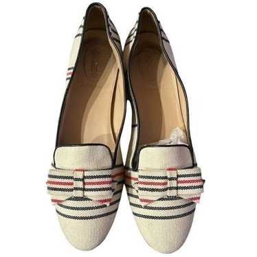 J.Crew Cleo Striped Canvas Loafers with Bow Size 1