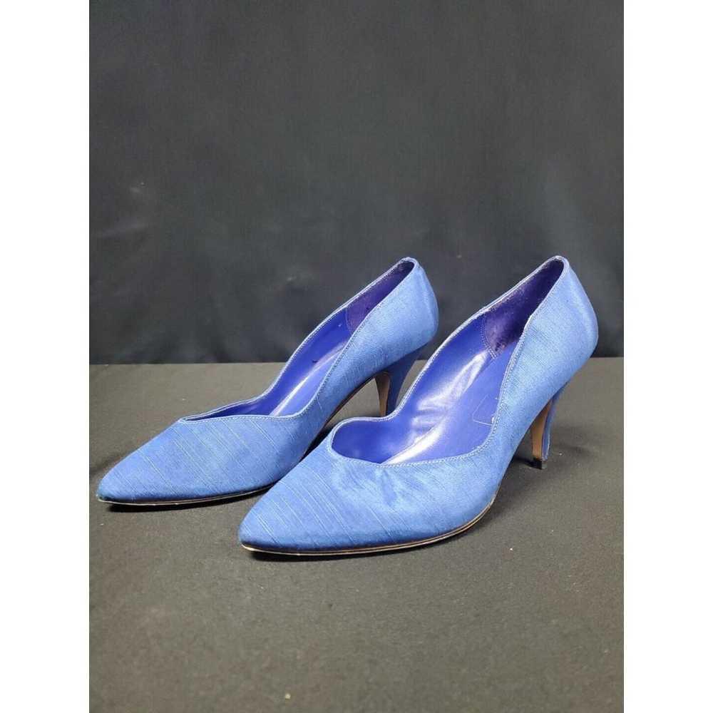 NINA Blue Satin Heel Stiletto Shoes Periwinkle Si… - image 1