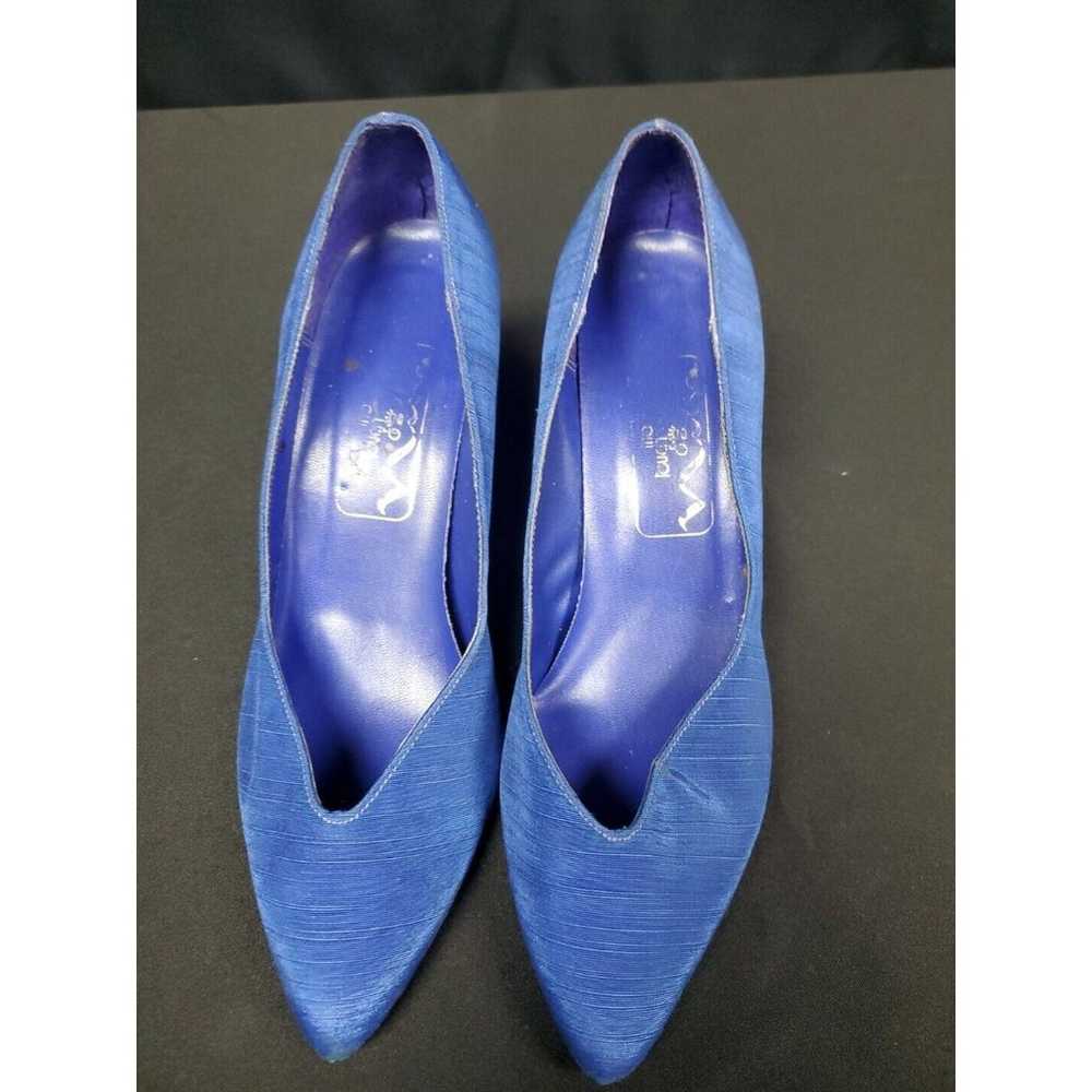 NINA Blue Satin Heel Stiletto Shoes Periwinkle Si… - image 3