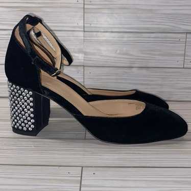 J. Crew Maisie ankle strap heels Black Italian sue