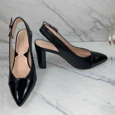 Adrienne Vittadini Black Slingback Block Heels siz