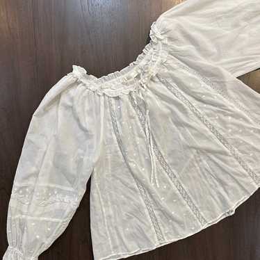 TopLoveShackFancy White Peasant Blouse