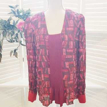 ANNA SUI BY ANTHROPOLOGIE RED BLOUSE