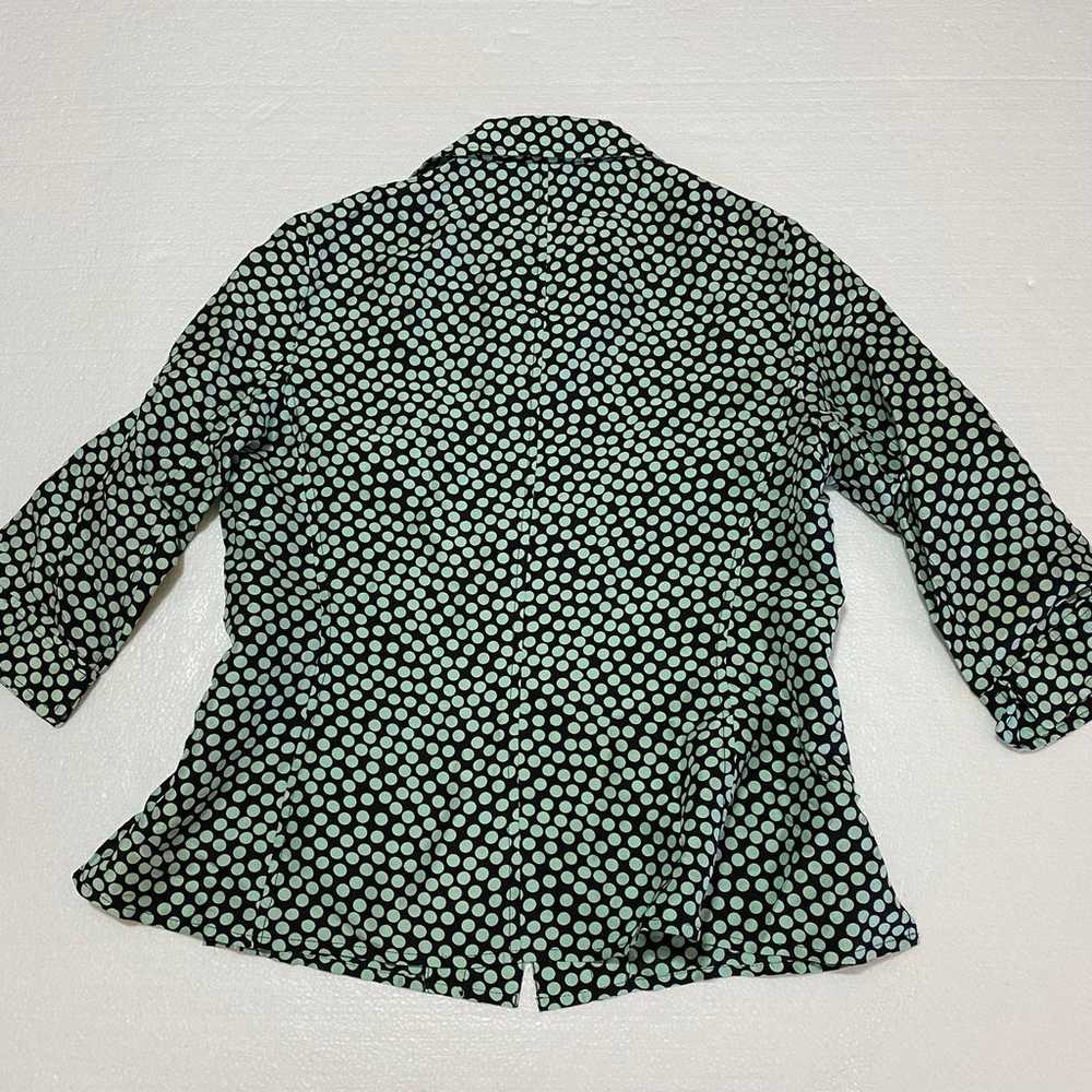 Vintage Neiman Marcus. Black & Sage Green Polka D… - image 11