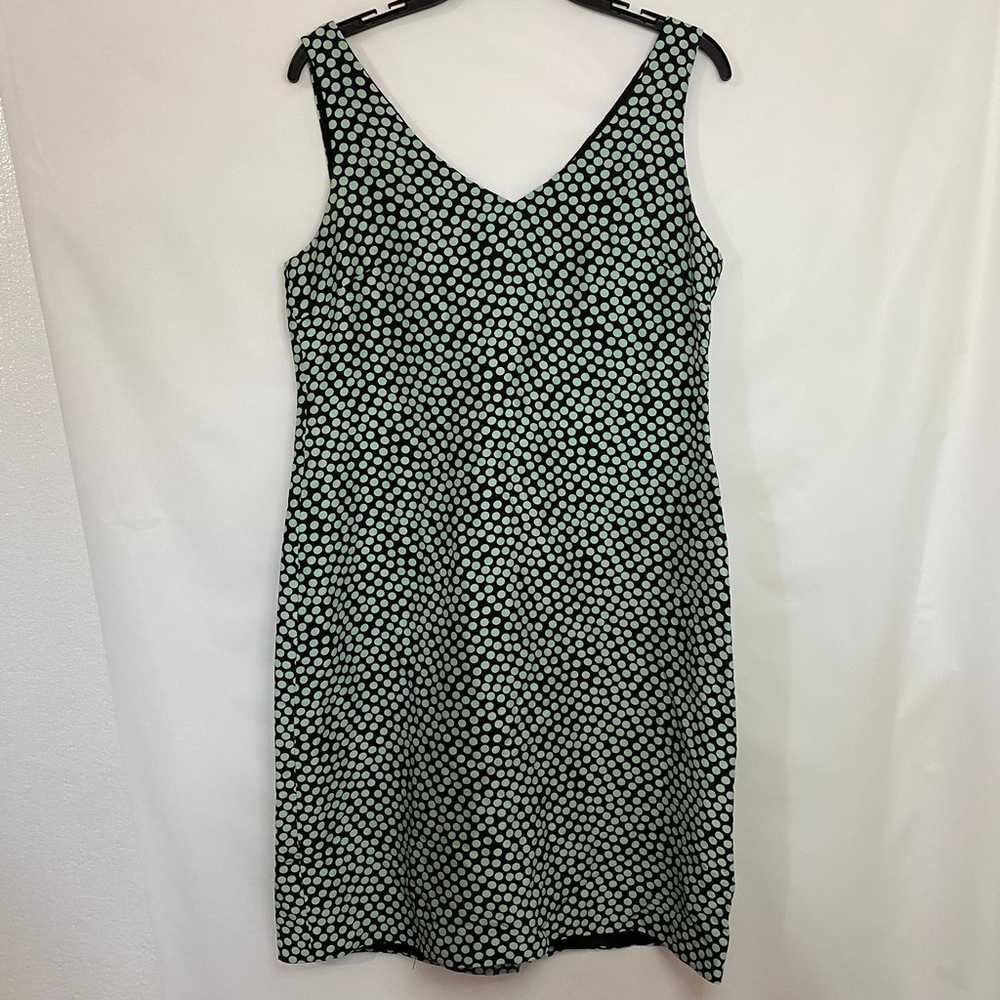 Vintage Neiman Marcus. Black & Sage Green Polka D… - image 3