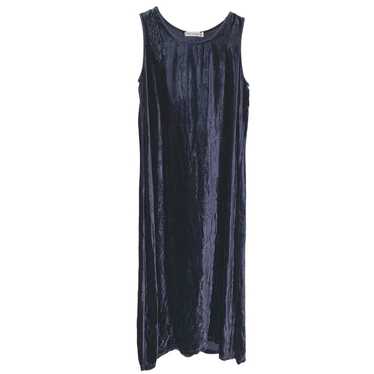 Cut Loose M Navy Crushed Velvet Midi Dress Shift S