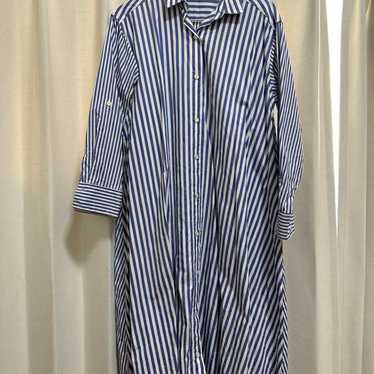 ZARA BASIC Blue and White Striped Shirt Dress