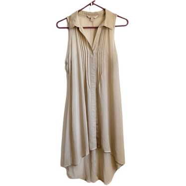 Vintage Decree Beige Sheer Sleeveless High Low Blo