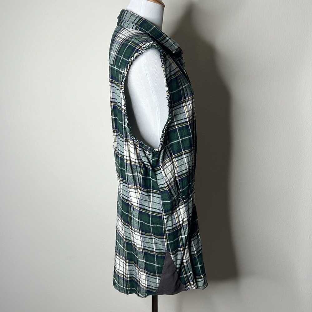 Free People Green Plaid Flannel Sleeveless Dress - image 4