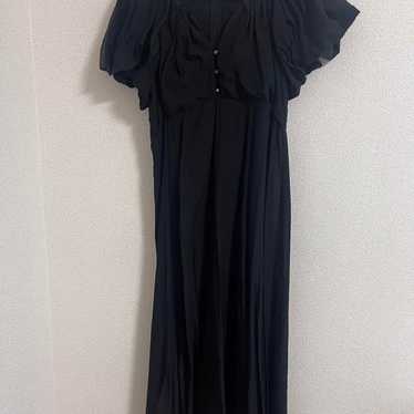 Black Puff Sleeve Long Dress