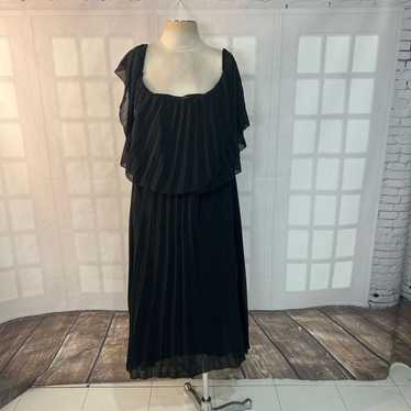 ASOS Black Pleated Off The Shoulder Dress Size 20