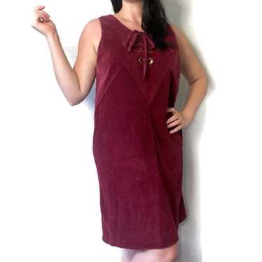 Anthropologie Maeve Burgundy Corduroy Shift Dress 