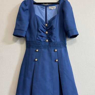 Donia Quinn Blue A-Line Dress L