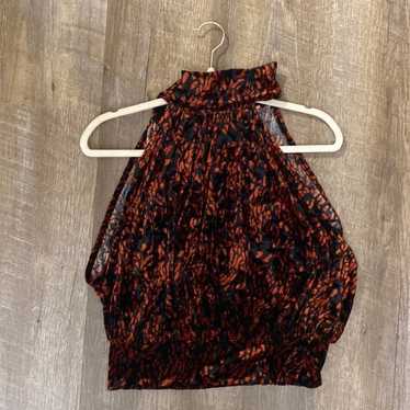 FREE PEOPLE take A Break Velvet Halter Top Size L