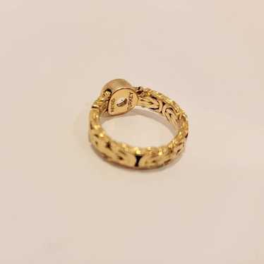 18 Kt Gold Over 925 Sterling Vermeil Byzantine Rin