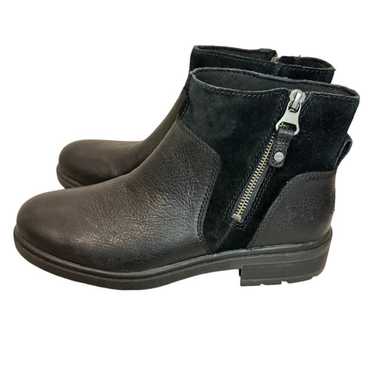 Ugg UGG Harrison Zip Combat Boots, Black Suede/Lea