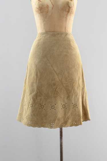 Vintage Cutout Suede Skirt